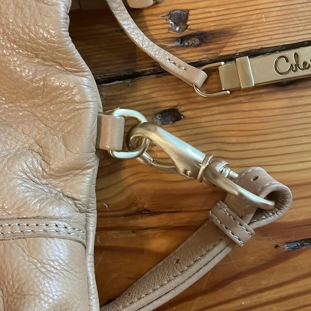 Cole Haan "Bailey" Beige Leather Convertible Hobo - Picture 10 of 10